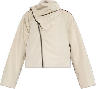 Rick Owens Jas met Decoratieve Sjaal - Dames - Zomerjassen - Beige - ONE Size - Katoen - Jassen