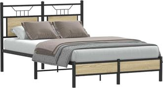 vidaXL Vidaxl - Estructura De Cama Sin Colch&oacute;n Madera Roble Sonoma 120x190 Cm