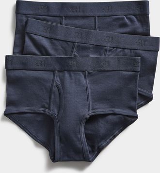 Le 31 Mens Classic solid briefs Organic cotton 3-pack