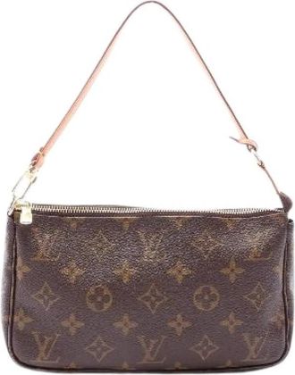 Louis Vuitton Pre-owned Pochette Accessoires Monogram Handtas - Dames - Vintage Schoudertas - Bruin - ONE Size - Leer - Vintage