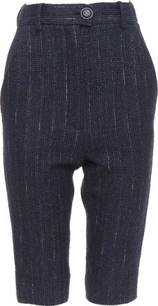 Chanel metallic tweed CC button knee capri pants