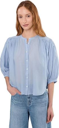 Madewell Maddy Top - Cotton Sushi Voile (ladder Lace) Womens Clothing Tranquil Blue : LG (Womens 10-12), Viscose/Lace/Down