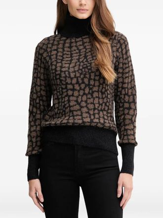 Joop Kordula patterned roll-neck sweater - Brown