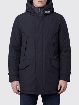Woolrich Short Hooded Utility Parka in Cotton-Nylon with Concealed Closure