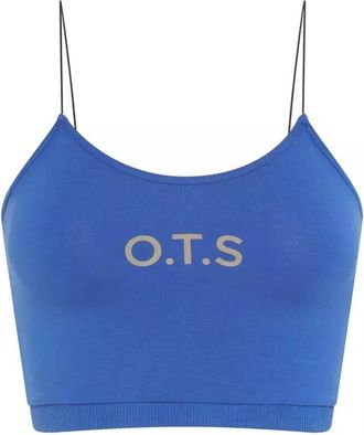 One Teaspoon String Crop Top - Dames - Sportshirts - Blauw - 2XS - Fitness