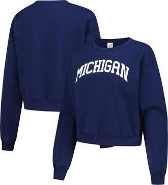 ZooZatZ Womens ZooZatz Navy Michigan Wolverines Chenille Cropped Sweatshirt at Nordstrom, Size X-Large