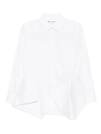 Comme Des Gar&ccedil;ons asymmetric long-sleeves shirt - women - Cotton - S - White