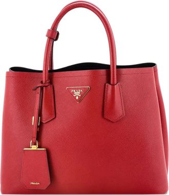 Prada Cuir Double Saffiano Leather Medium tote bag - Rood