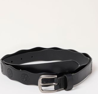 Fat Face FatFace Black Scallop Leather Belt