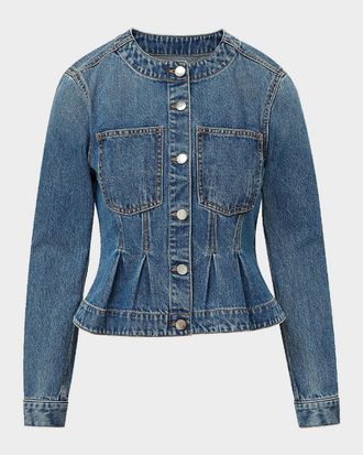 Veronica Beard Zahara Denim Peplum Jacket