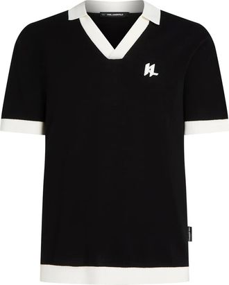 Karl Lagerfeld Polo con dettagli a contrasto - Nero