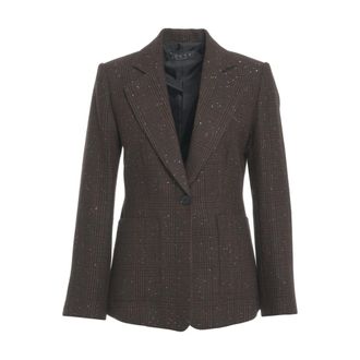 Kaos Blazers, female, Brown, Size: L Glitter Finish Blazer Marrone Aw25