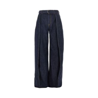 Loewe Pleated jeans with belt Woman 36