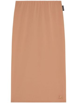 Courr&egrave;ges Gonna midi semi trasparente - Toni neutri