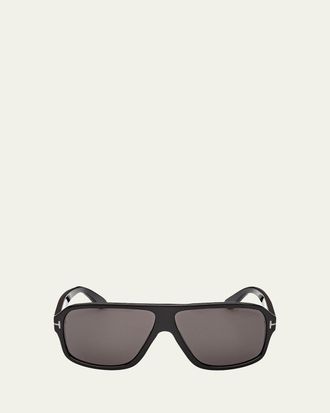 Tom Ford Mens William-02 Acetate Rectangle Sunglasses