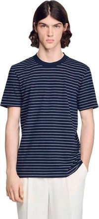 Sandro Striped T-shirt in Marine /Blanc at Nordstrom, Size Xx-Large