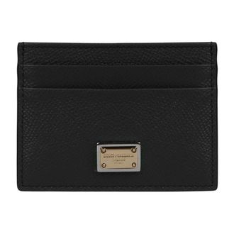 Dolce & Gabbana Accessoires, Dames, Zwart, ONE Size, Leer, Dauphine Kaarthouder