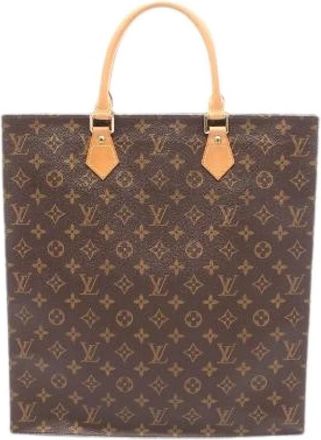 Louis Vuitton Pre-owned Sac Plat Monogram Tote Bag - Dames - Vintage Shopper - Bruin - ONE Size - Leer - Vintage