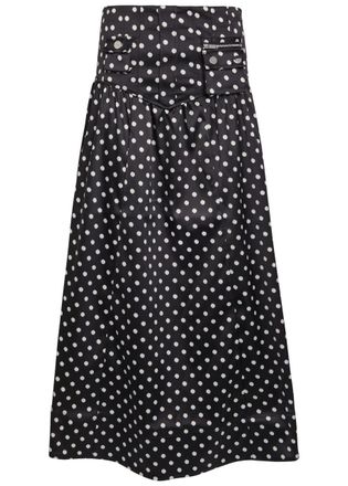 Ganni Polka dot Satin Maxi Skirt - Black - 38 (UK10 / S)