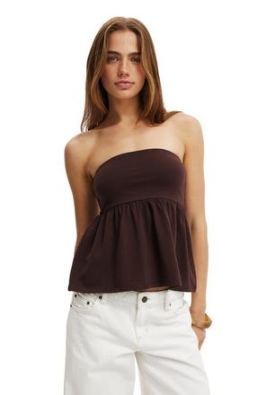 Cotton On Womens Babydoll Tube in Dark Oak at Nordstrom, Size Xx-Small