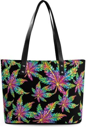 Generic Weed Tie Dye Tote Bags for Women Cute Shoulder Purses Handbags