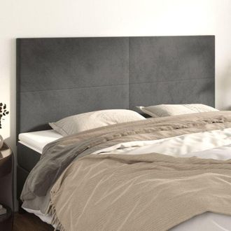 vidaXL Cabeceros 4 Unidades De Terciopelo Gris Oscuro 100x5x78/88 Cm Vidaxl