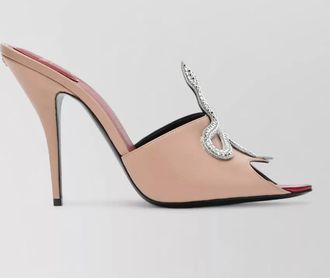 Valentino Garavani peep toe mules stiletto heel embellished detail