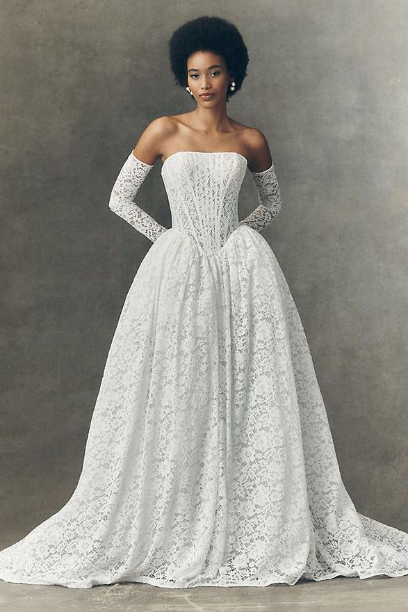 x Anthropologie Weddings Arbela Strapless Wedding Gown