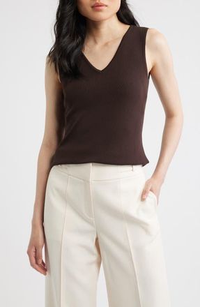 Tahari by ASL Sweater Vest in Espresso at Nordstrom, Size X-Small P