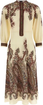 Etro Kleedjes, Dames, Veelkleurig, S, Katoen, Sable Jurk met Geplaatste Print