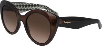 Ferragamo SF 964S 210 Womens Sunglasses Brown Size 54