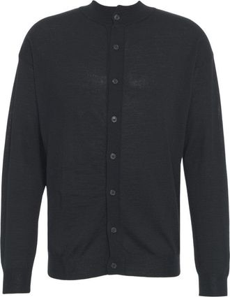 Mauro Grifoni Button-Up Black Wool Cardigan