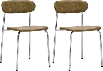 House Doctor Pova Stuhl, chrom / khaki (2er-Set)