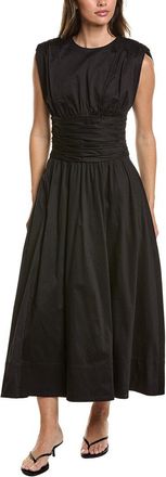 Toccin Evangeline Strong Shoulder Midi Dress
