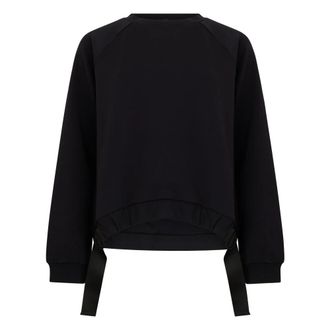 Herno Cropped Trui met Moderne Details - Dames - Sweatshirts - Zwart - L - Polyester - Hoodies & sweatvesten