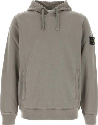 Stone Island Grey Solid Regular Hoodie