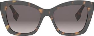 Fendi Lettering 55mm Gradient Square Sunglasses in Havana/Other /Gradient Smoke at Nordstrom