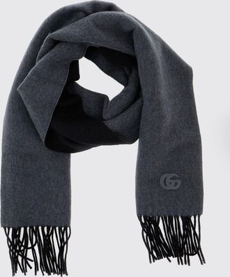 Gucci Sciarpa in 100% cashmere con monogramma GG e bordi sfrangiati
