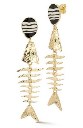 Sphera Milano Hammered Fish Drop Earrings in Gold at Nordstrom Rack
