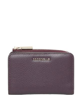 Coccinelle logo-lettering wallet - women - Calf Leather/Polyester - One Size - Purple
