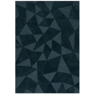 Flair Rugs Alfombra de lana bleu canard 160x230cm