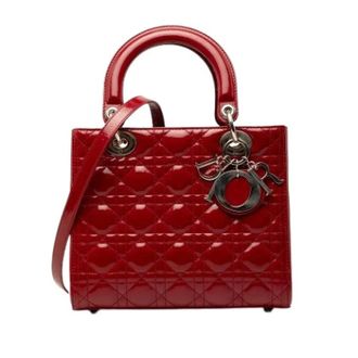 Dior Pre-owned Lady Dior Handbag - Dames - Pre-owned - Rood - Maat: ONE Size Leer