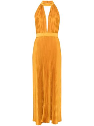 L’Idée Chateau pleated maxi dress - Orange