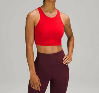 lululemon Wunder Train Long-Line Bra In Dark Red