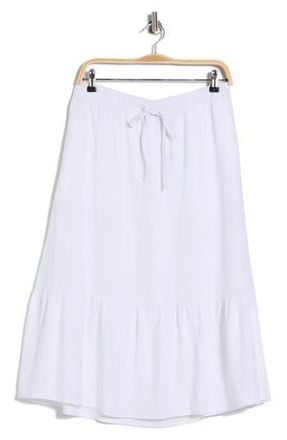DKNY Linen Blend Midi Skirt in White at Nordstrom Rack, Size X-Small