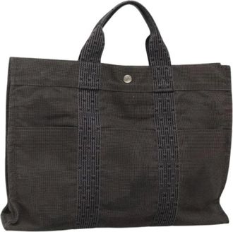 Herm&egrave;s Pre-owned Tote Bags, female, Gray, Size: ONE SIZE Pre-owned Vintage Canvas Tote Bag