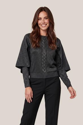 Mart Visser Clarice Lurex Cape Trui Zwart