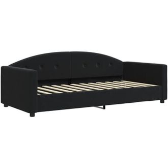 vidaXL Sof&aacute; Cama Sin Colch&oacute;n Terciopelo Negro 90x190 Cm Vidaxl