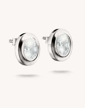 Thomas Sabo Orecchini a bottone bianchi in argento