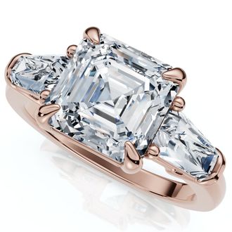 Pompeii3 Certified 2 1/2Ct Paulina Asscher Dut Diamond Engagement Ring 14k Gold Lab Grown